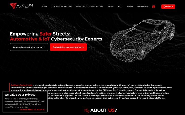 Screenshot of auxilium-labs.com