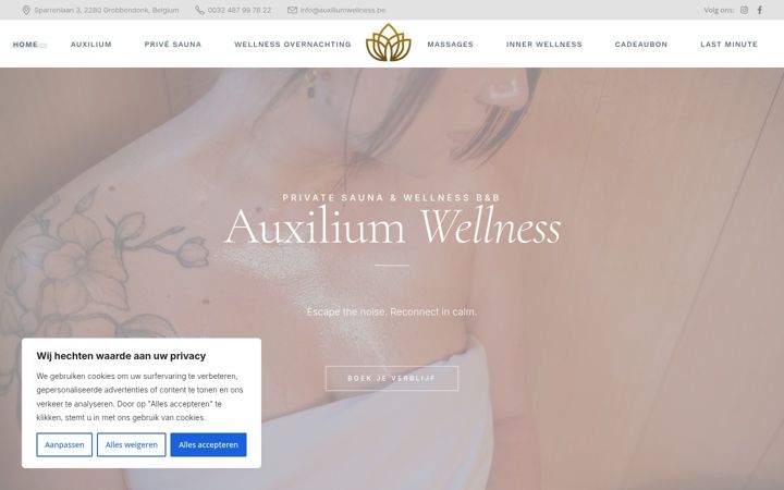 Screenshot of auxiliumwellness.be