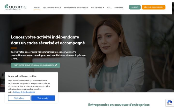 Screenshot of auxime.fr