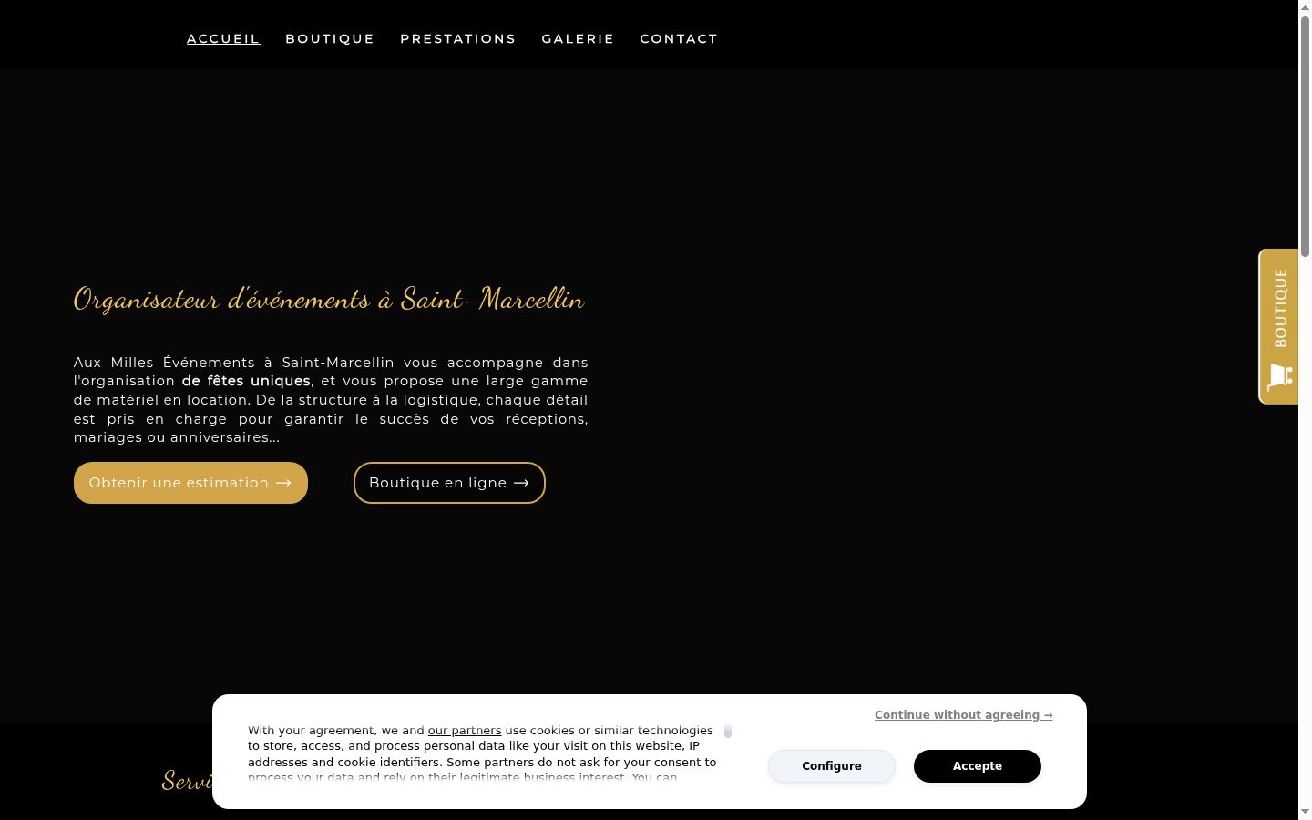 Screenshot of the consent banner shown before any interaction