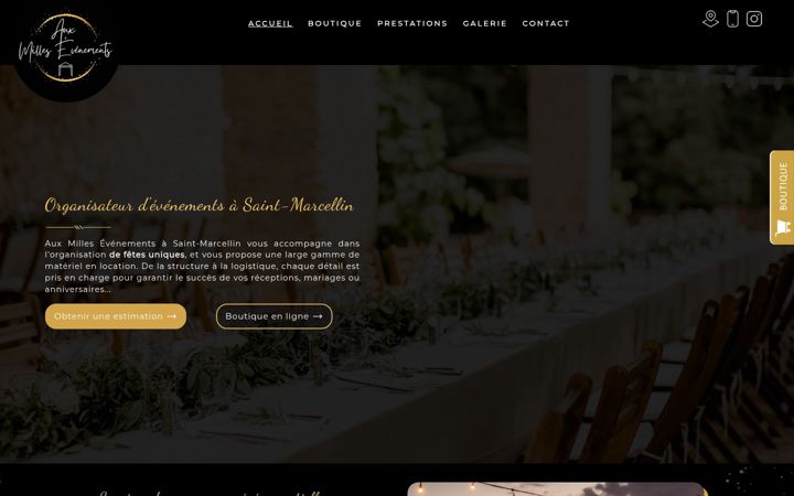 Screenshot of auxmillesevenements.fr