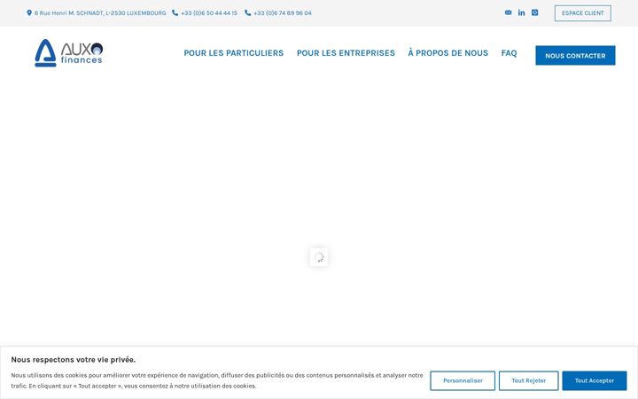 Screenshot of auxo-finances.lu