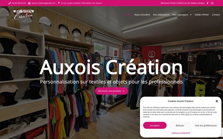 Screenshot of auxois-creation.com