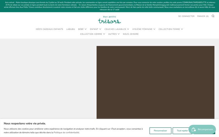 Screenshot of auxpetitstresors.ca