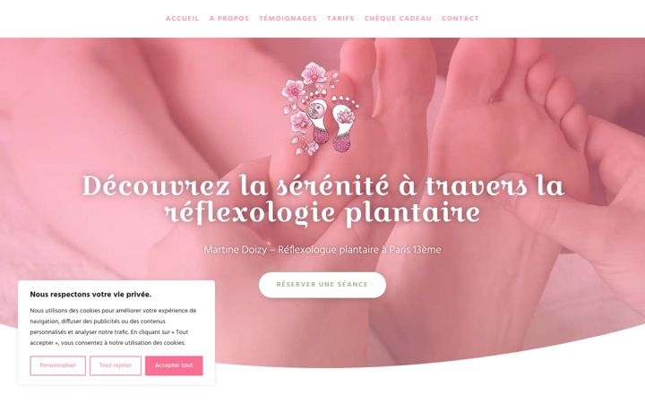 Screenshot of auxpiedsdubienetre.fr