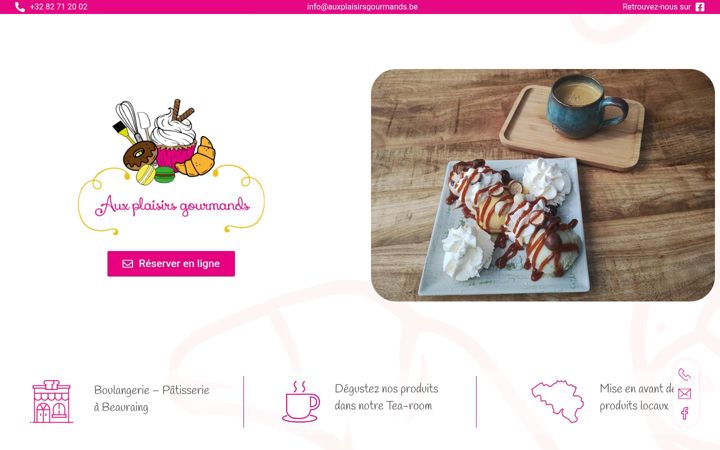 Екранна снимка на auxplaisirsgourmands.be