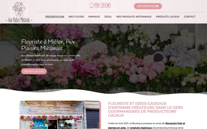 Screenshot of auxplaisirsmielanais.fr