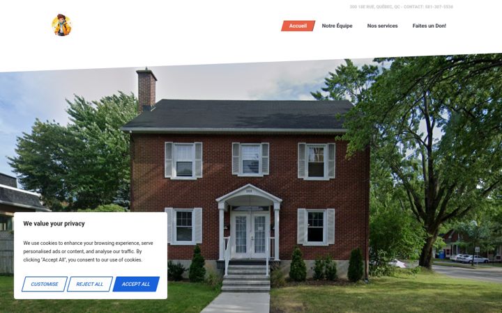 Screenshot of auxrepitsdeclement.ca