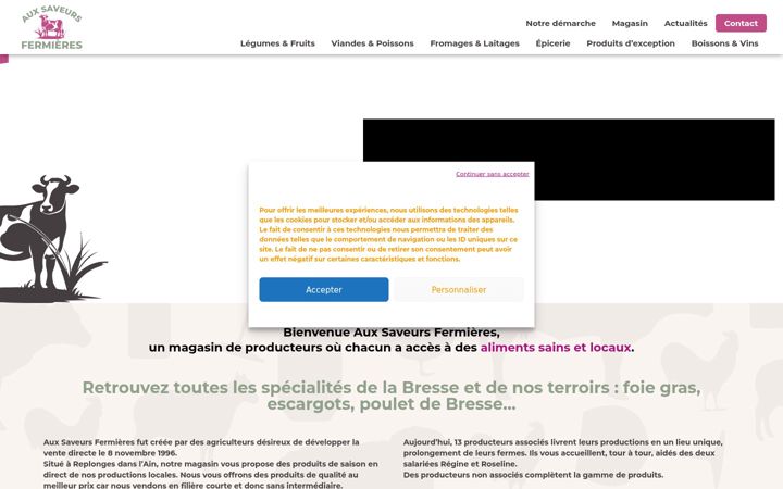Screenshot of auxsaveursfermieres.fr