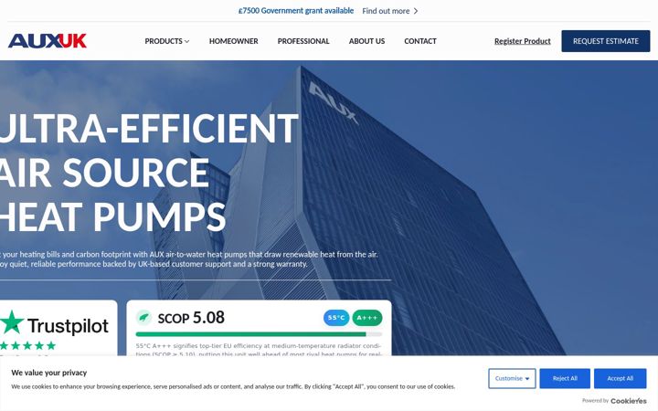 Screenshot of auxuk.com