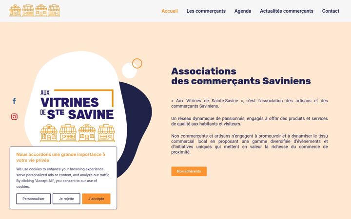 Screenshot of auxvitrinesdesaintesavine.fr