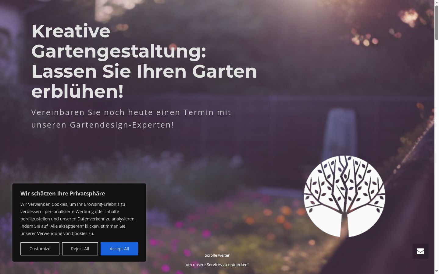 Screenshot of the consent banner shown before any interaction