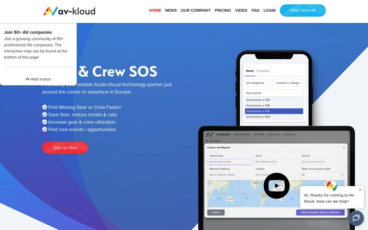 Screenshot of av-kloud.io