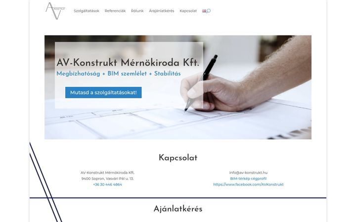 Screenshot of av-konstrukt.hu