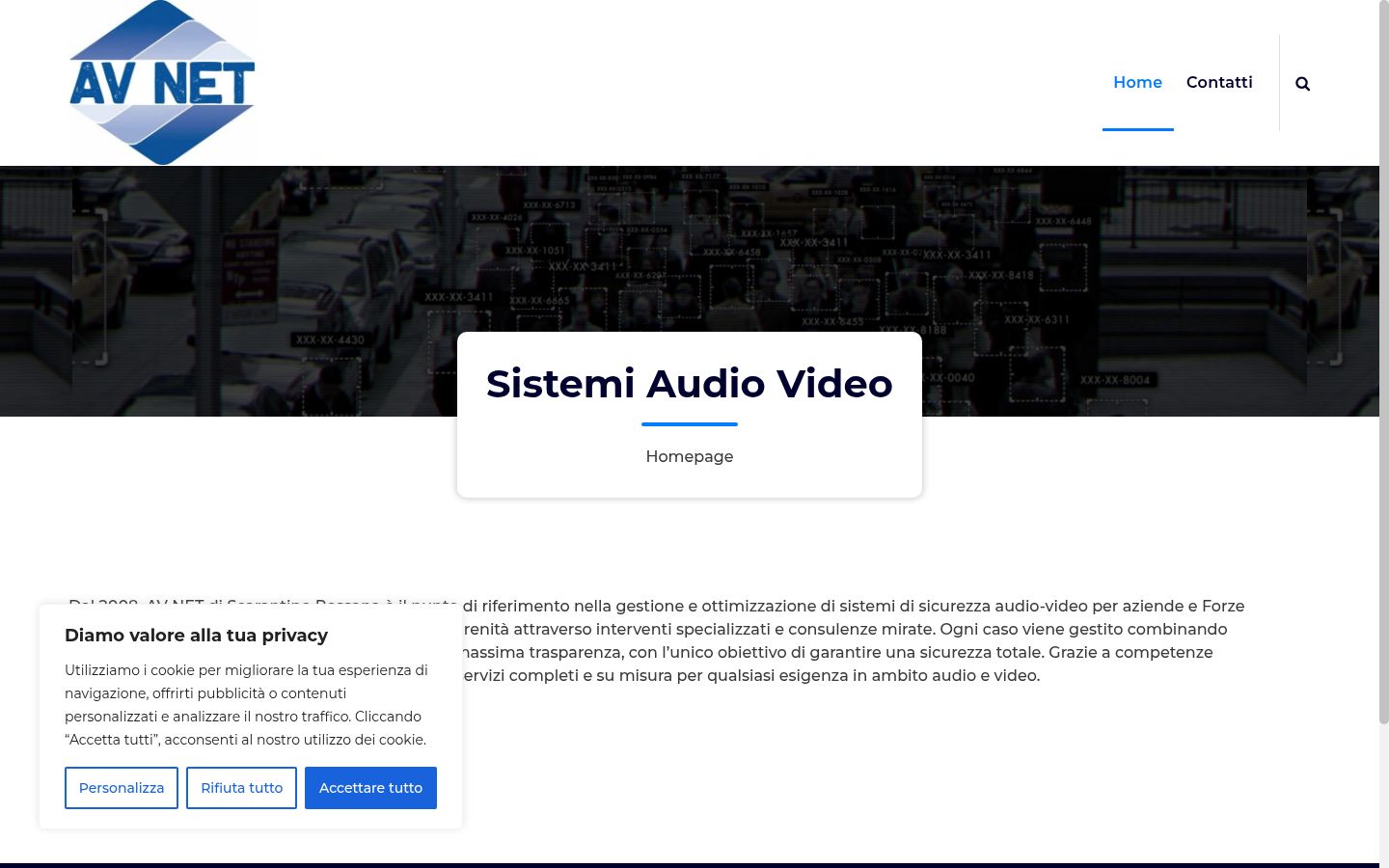 Screenshot del banner di consenso mostrato prima di qualsiasi interazione