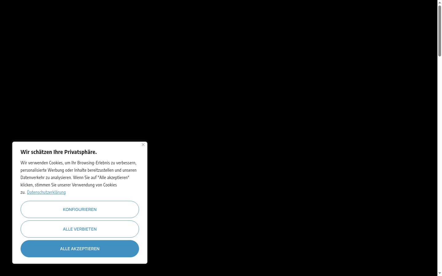 Screenshot van de toestemmingsbanner zoals getoond vóór enige interactie