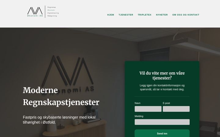 Screenshot stránky ava-oekonomi.no