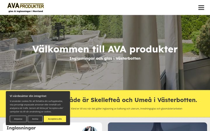 Screenshot of ava-produkter.com