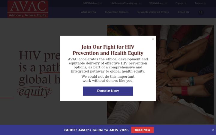 Screenshot of avac.org