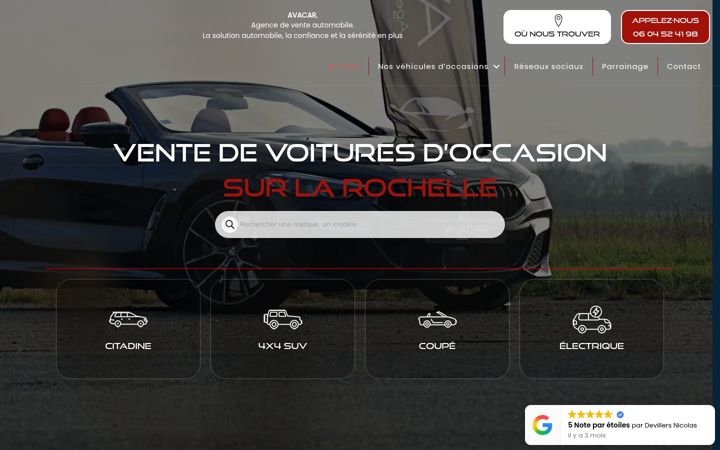 Skjermbilde av avacar-automobiles.fr
