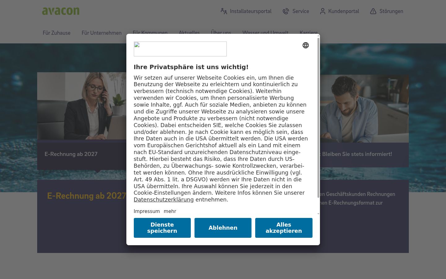 Screenshot of the consent banner shown before any interaction