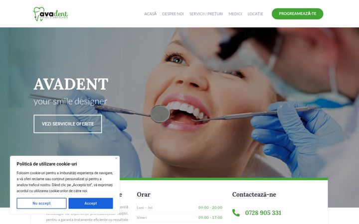 Screenshot of avadent.ro