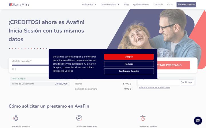 Screenshot of avafin.es