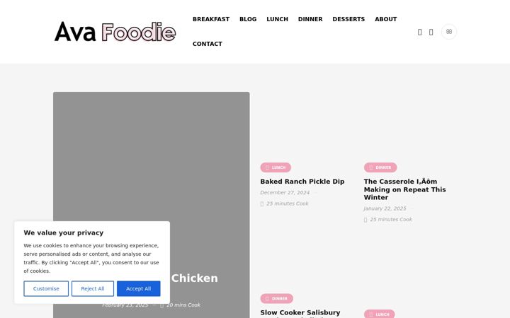 Screenshot of avafoodie.com