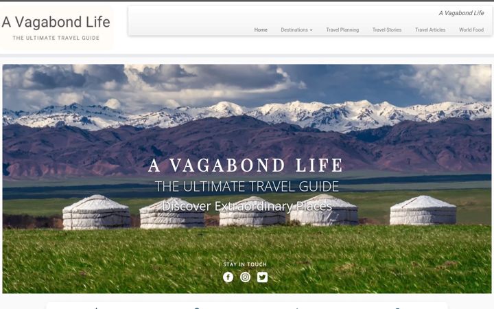 Screenshot of avagabondlife.com