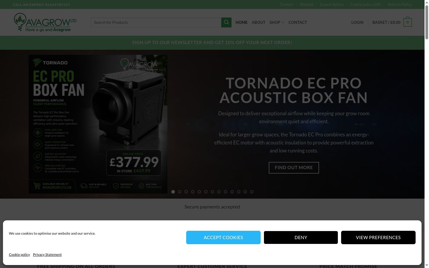 Screenshot del banner di consenso mostrato prima di qualsiasi interazione