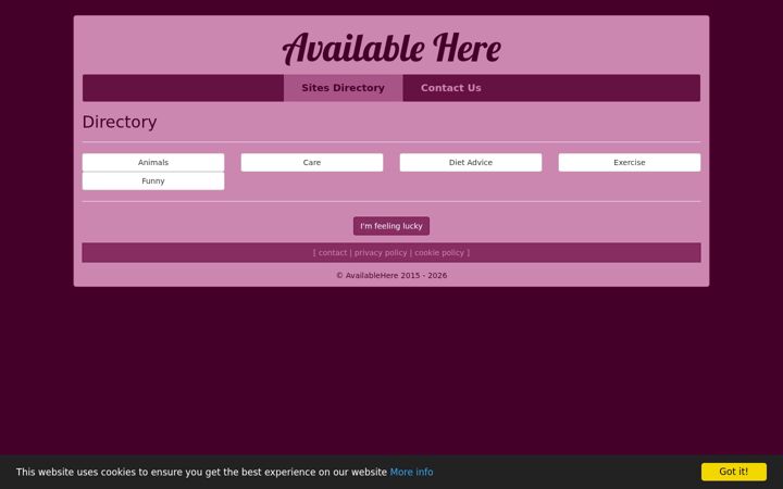 Screenshot of availablehere.co.uk