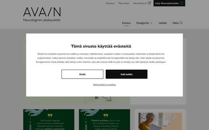Screenshot of avainlehti.fi