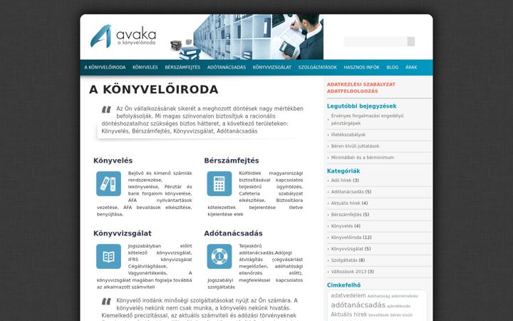 Screenshot of avaka.hu