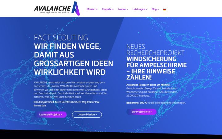 Screenshot of avalanche-research.de