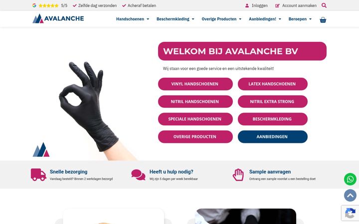 Capture d'écran de avalanchebv.nl
