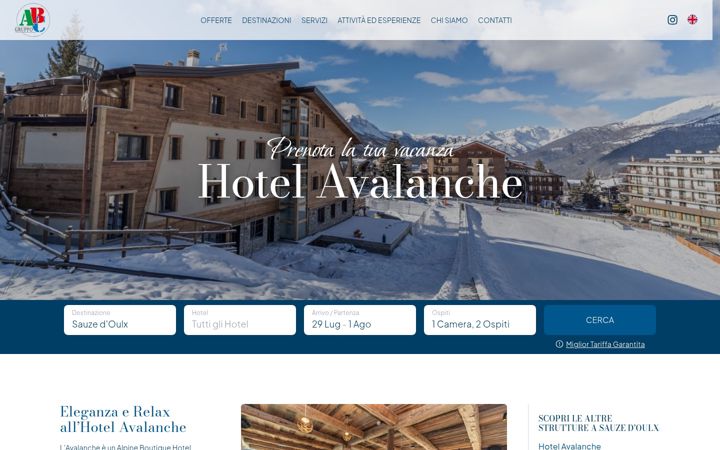 Screenshot of avalanchehotel.it