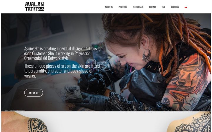 Screenshot of avalantattoo.com