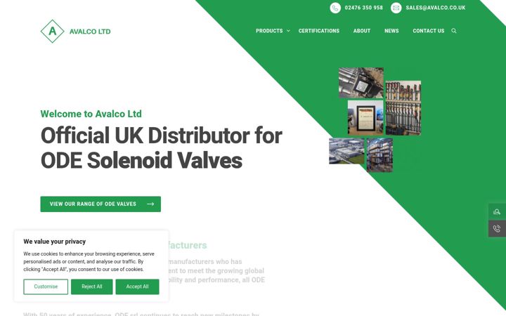 Screenshot of avalco.co.uk