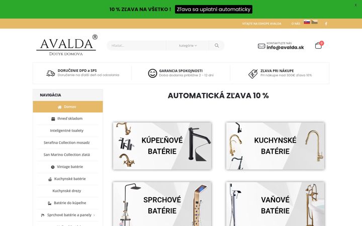 Screenshot of avalda.sk