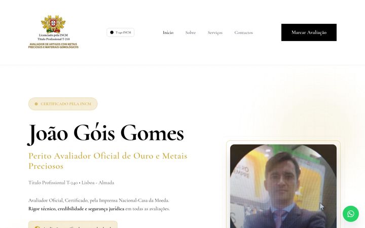 Screenshot of avaliadoroficialdeouro.pt