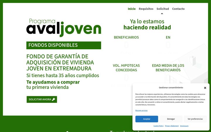 Screenshot of avaljoven.es