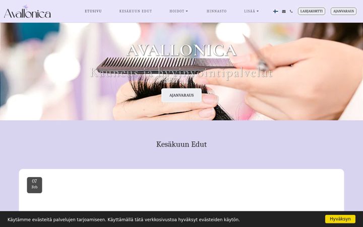 Screenshot of avallonica.fi