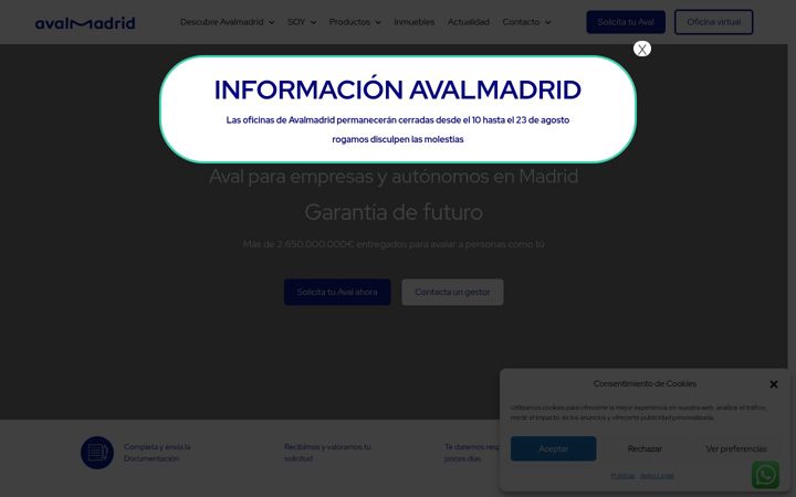 Skjermbilde av avalmadrid.es
