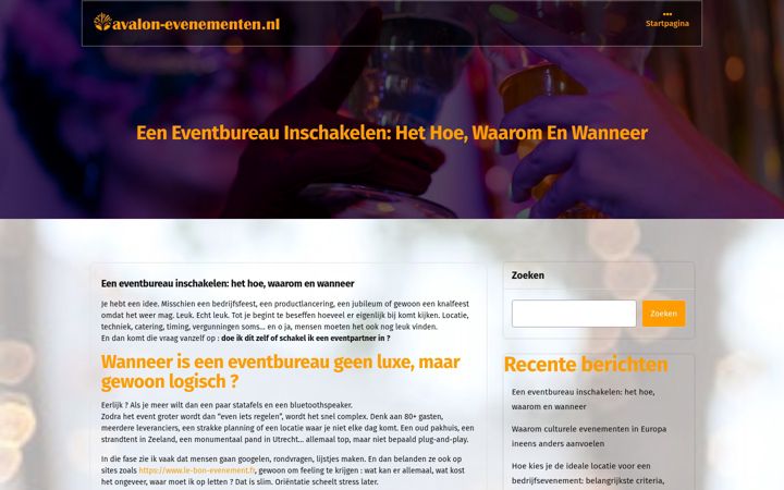 Screenshot of avalon-evenementen.nl