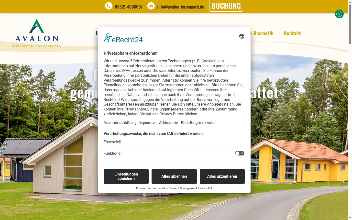 Screenshot of the consent banner shown before any interaction