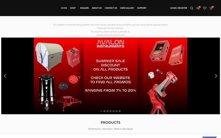 Screenshot of avalon-instruments.com