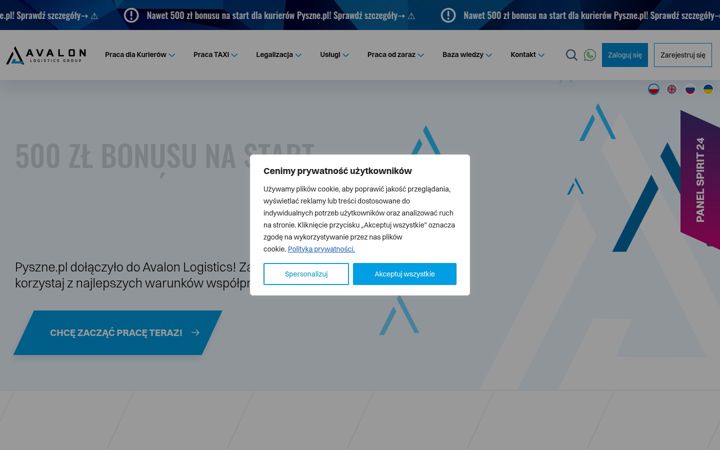 Screenshot of avalon-logistics.pl