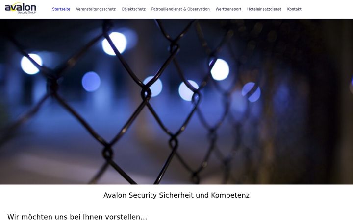 Screenshot of avalon-security.ch
