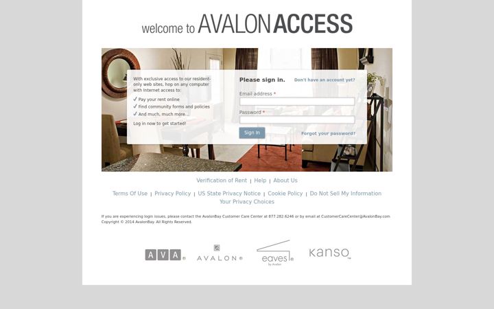 Screenshot van avalonaccess.com