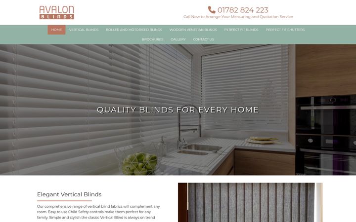 Screenshot of avalonblinds.co.uk
